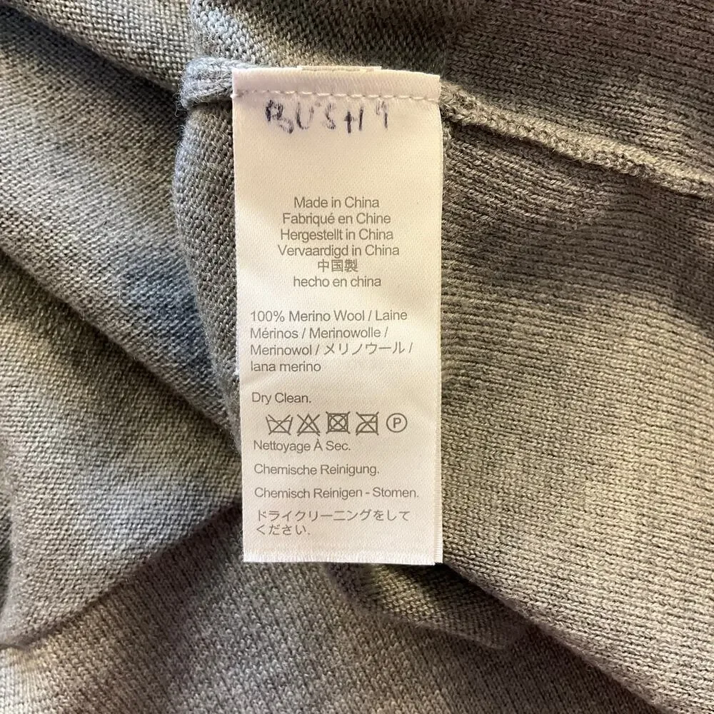 J.Crew 100% Merino Wool Polo Sweater Dress Gray XL Long Sleeve Midi